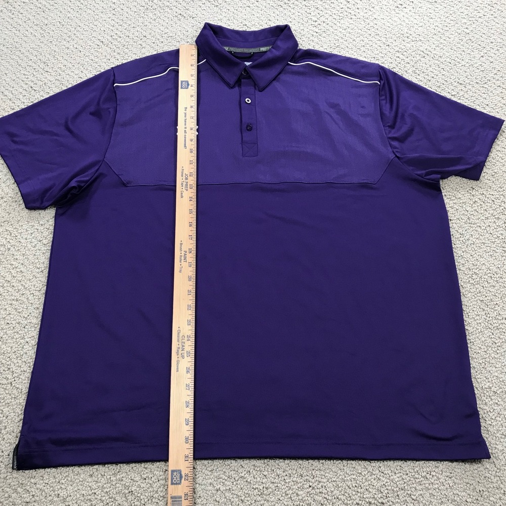 Under Armour Mens HeatGear Polo Shirt Purple Chevron Textured Loose Fit 2XL - Picture 6 of 6